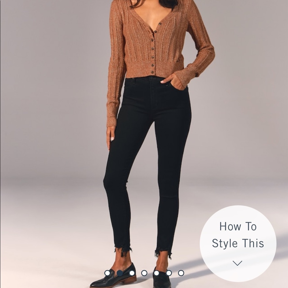 Abercrombie high rise super skinny black ankle jeans